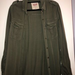 Army Green button up shirt